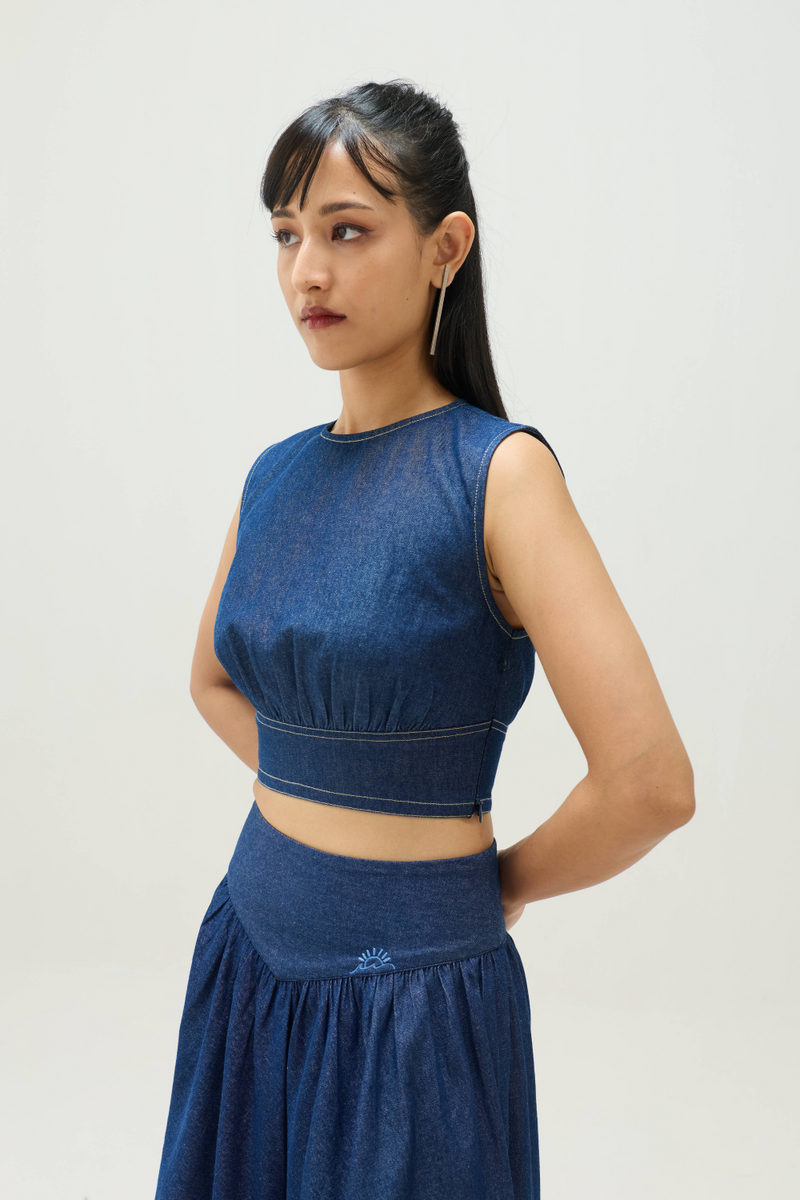 Twilight Sea Sustainable Denim Skirt