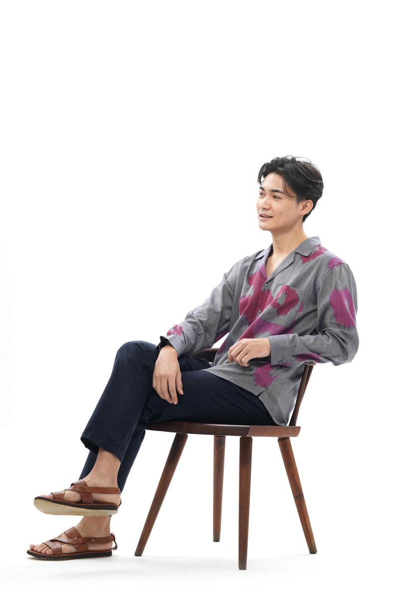 UME MENS RESORT COLLAR SHIRT 100% cotton by Translate Men in blue color for men in Singapore