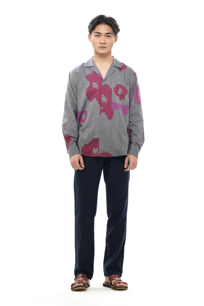 UME MENS RESORT COLLAR SHIRT 100% cotton by Translate Men in blue color for men in Singapore