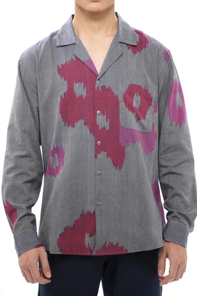 UME MENS RESORT COLLAR SHIRT 100% cotton by Translate Men in blue color for men in Singapore