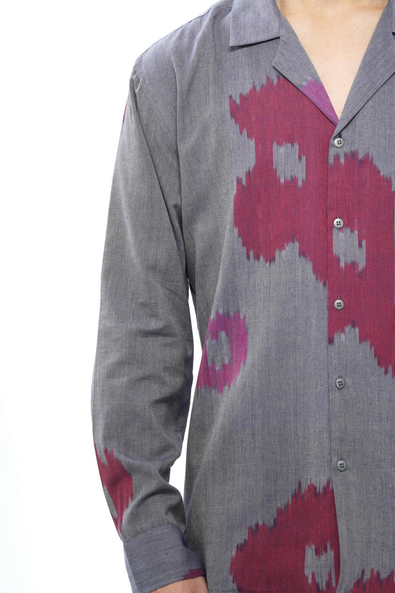 UME MENS RESORT COLLAR SHIRT 100% cotton by Translate Men in blue color for men in Singapore
