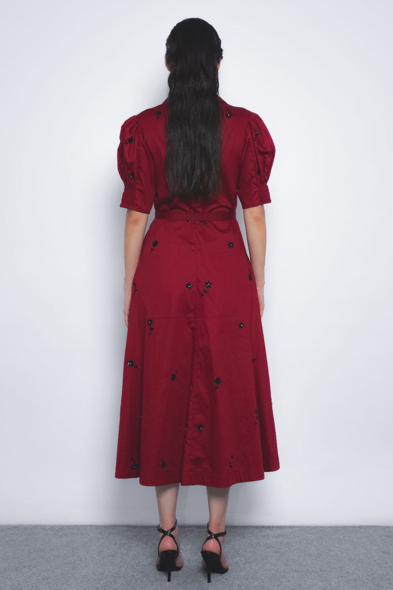 Ume Embroidered Dress - Ruby and Black cotton Buy Ume Embroidered Dress - Ruby and Black from C&W | Dresses for Women by Leh Studios in multi color for women in Singapore
