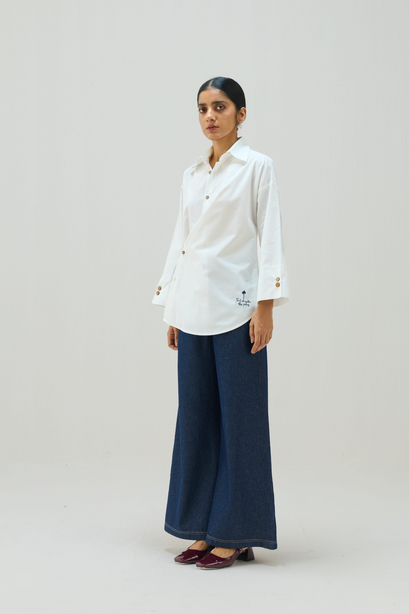 Under The Palms Organic Cotton Wrap Shirt