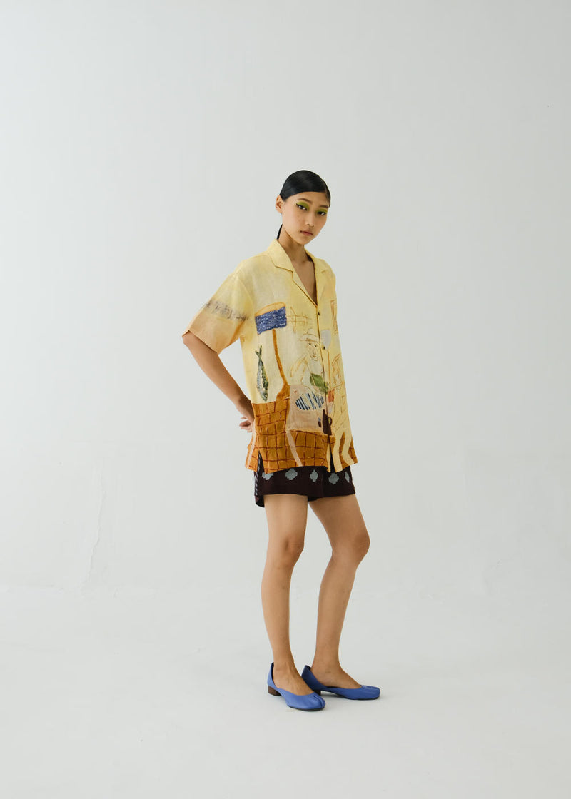 Unisex Shirt-Fisherman linen by CORD for women in Singapore