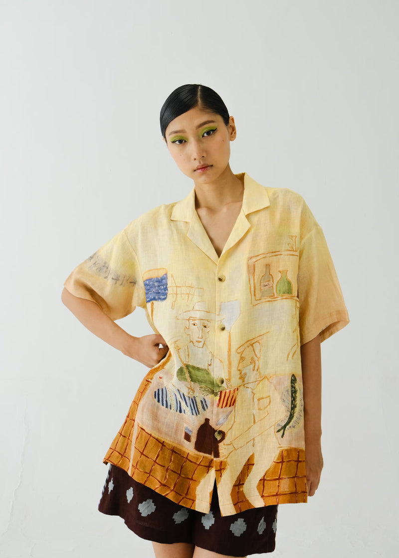 Unisex Shirt-Fisherman linen by CORD for women in Singapore