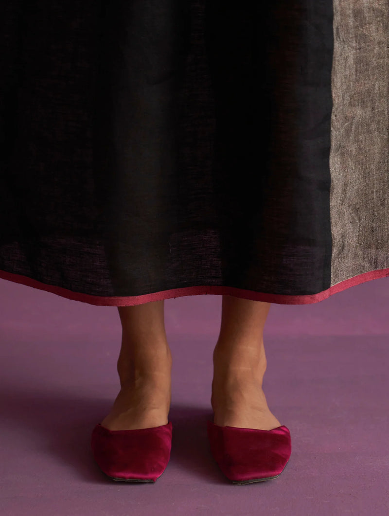 Kiri Signature Linen Dress - Black linen by Manan in black color for women in Singapore