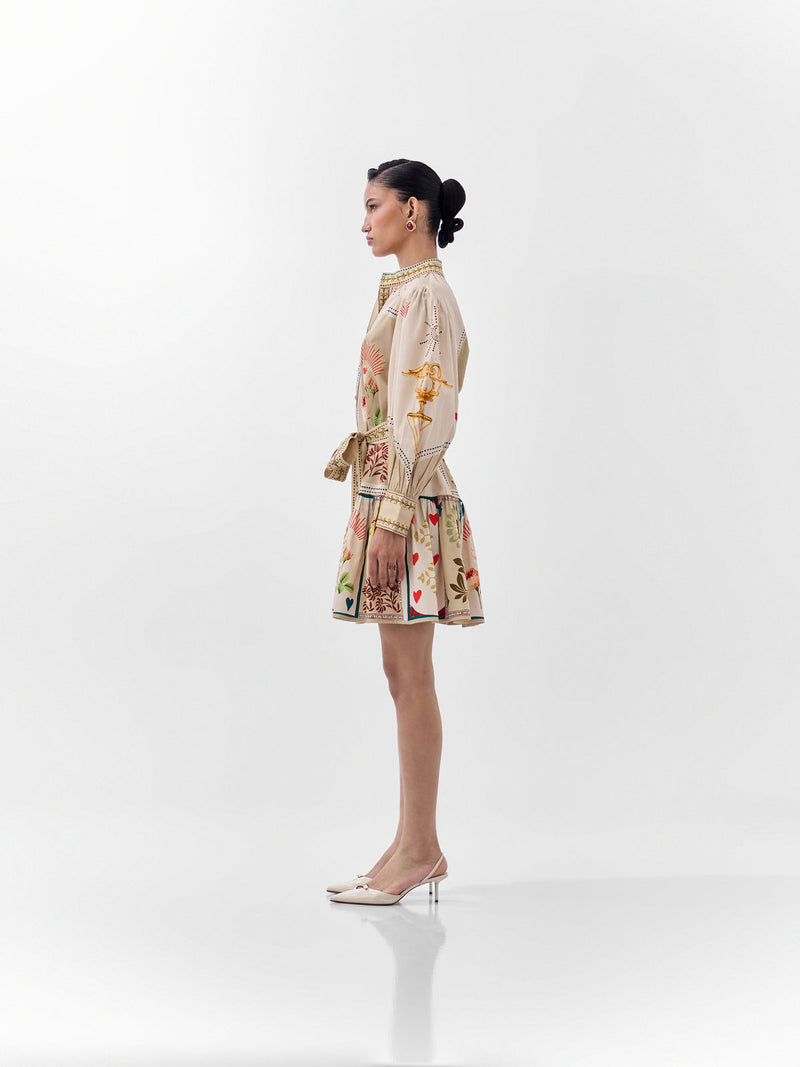 Celia Mini-Postcards And Petals cotton dress by NOIB in multi-color for women in Singapore
