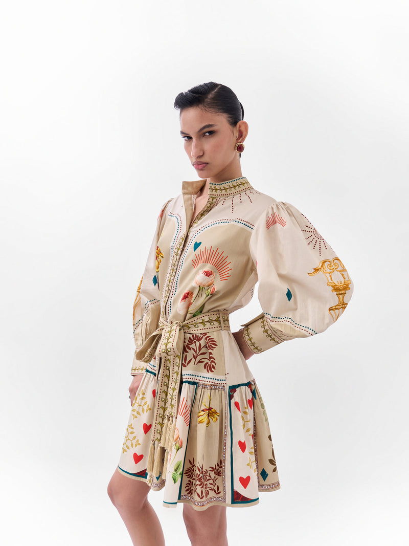 Celia Mini-Postcards And Petals cotton dress by NOIB in multi-color for women in Singapore