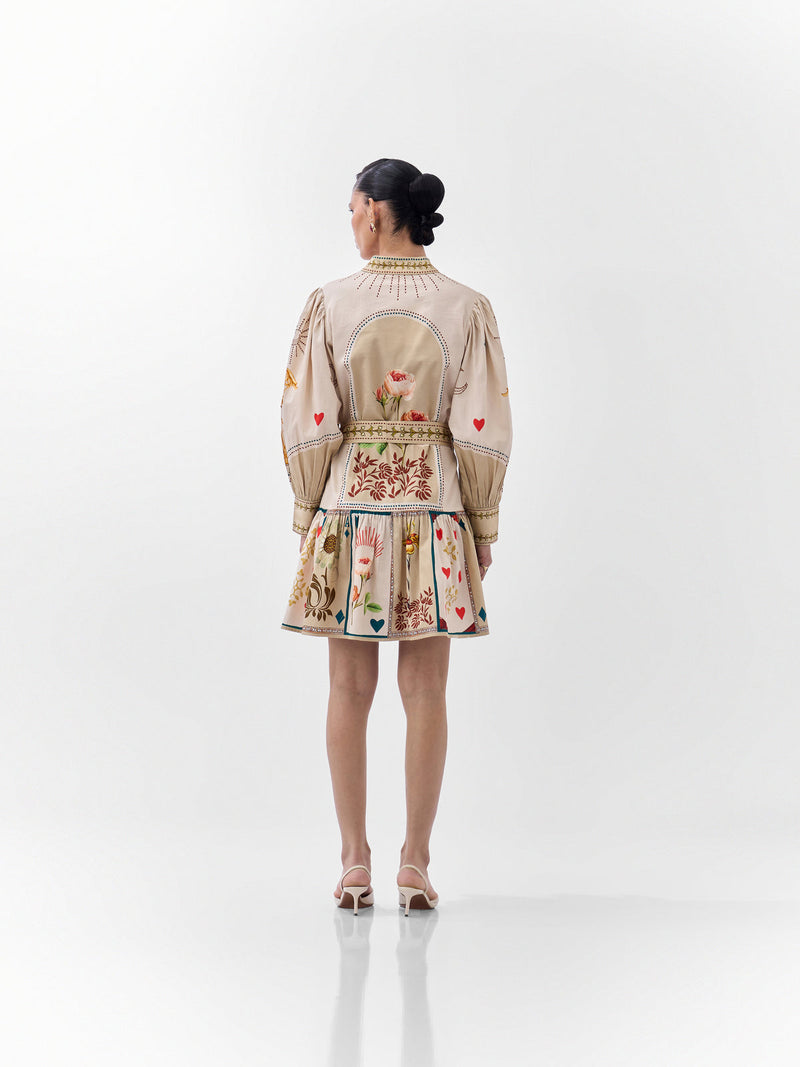 Celia Mini-Postcards And Petals cotton dress by NOIB in multi-color for women in Singapore