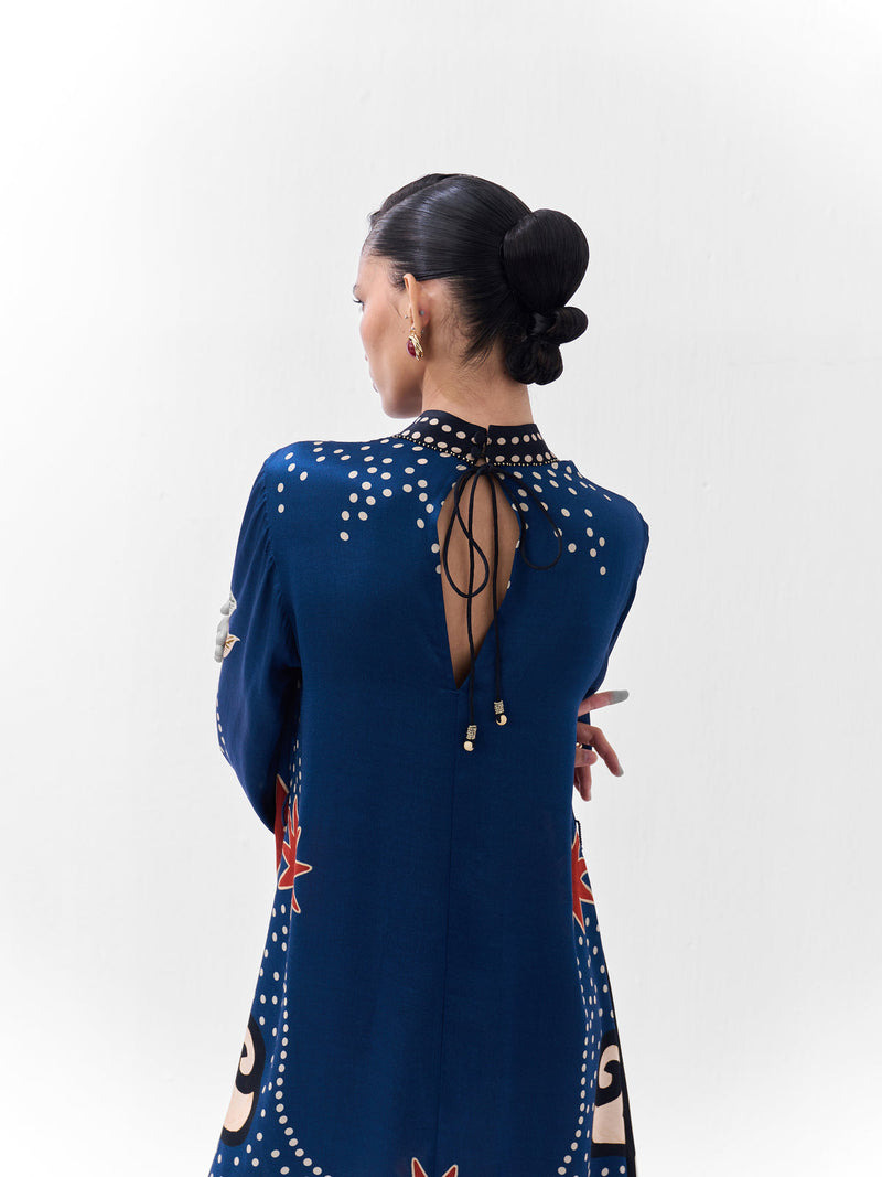 Amber Mini-Old Rose viscose dress by NOIB in multi-color for women in Singapore