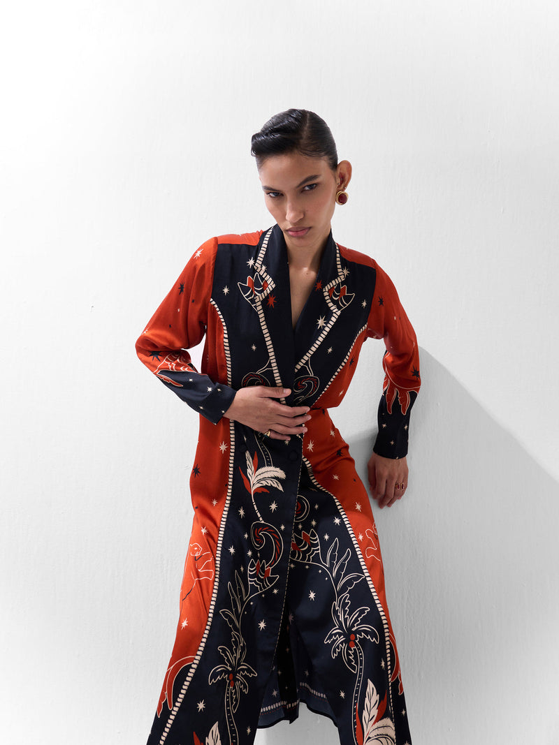 Willow Maxi-Nocturnal Jungle viscose dress by NOIB in multi-color for women Worldwide