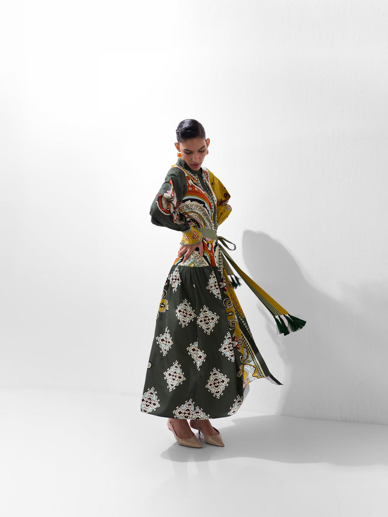 Celia Maxi-Mosaic cotton dress by NOIB in multi-color for women Worldwide