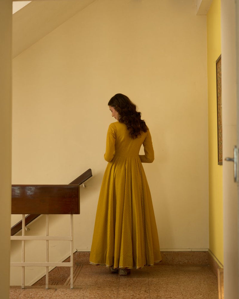 Sital Kurta chanderi kurta/kurta set by SWATTI KAPOOR in yellow for women in Singapore