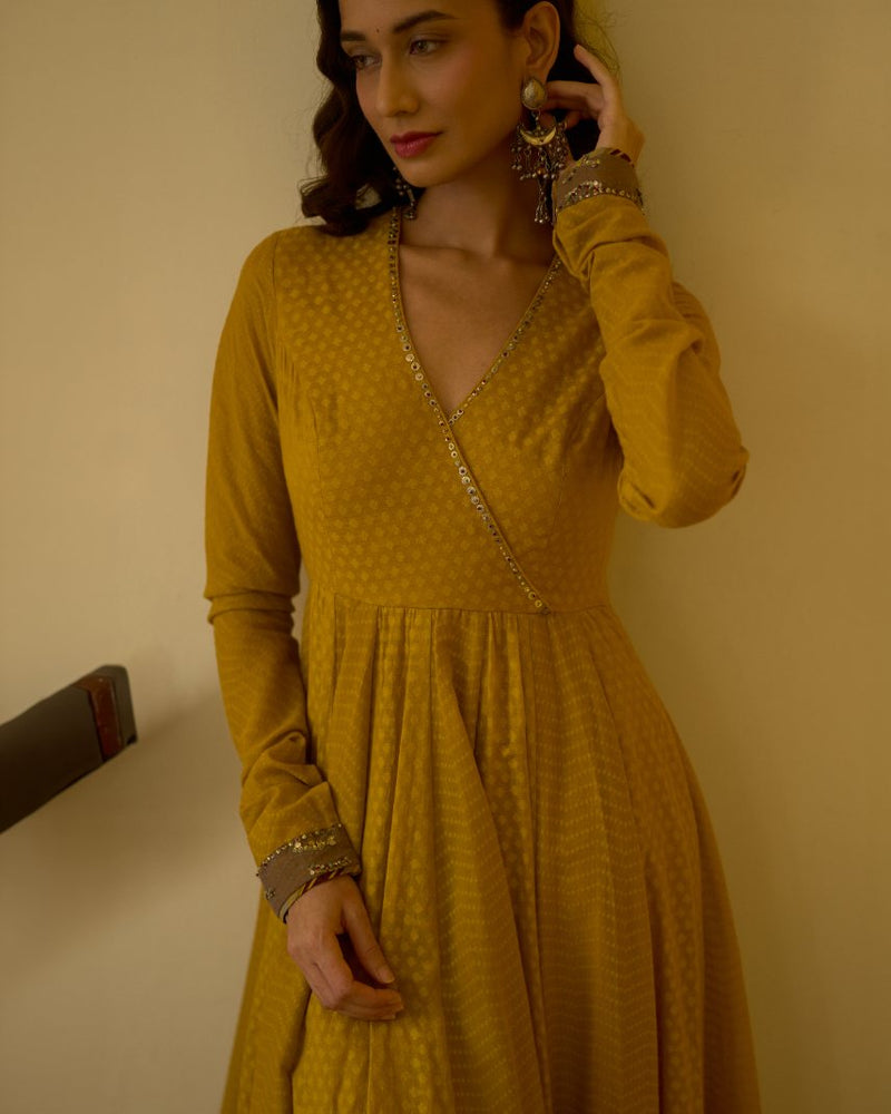 Sital Kurta chanderi kurta/kurta set by SWATTI KAPOOR in yellow for women in Singapore