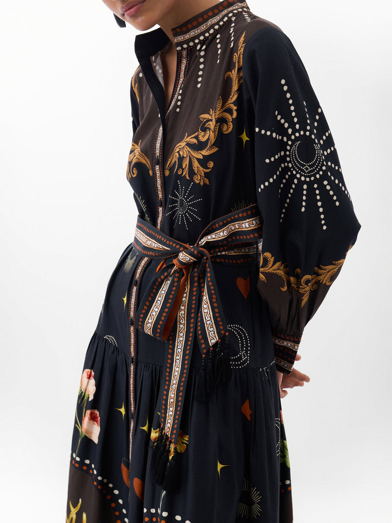 Celia Maxi-Postcards And Petals cotton dress by NOIB in multi-color for women Worldwide
