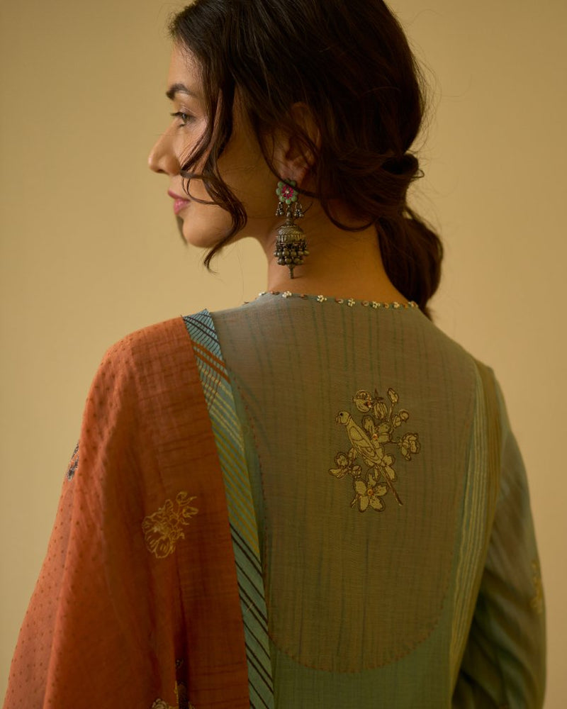 Chhaya Kurta chanderi kurta/kurta set by SWATTI KAPOOR in blue for women in Singapore