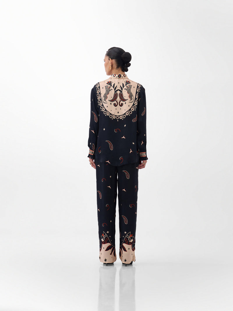 Iris Shirt-Nocturnal Jungle viscose Shirt by NOIB in multi-color for women Worldwide