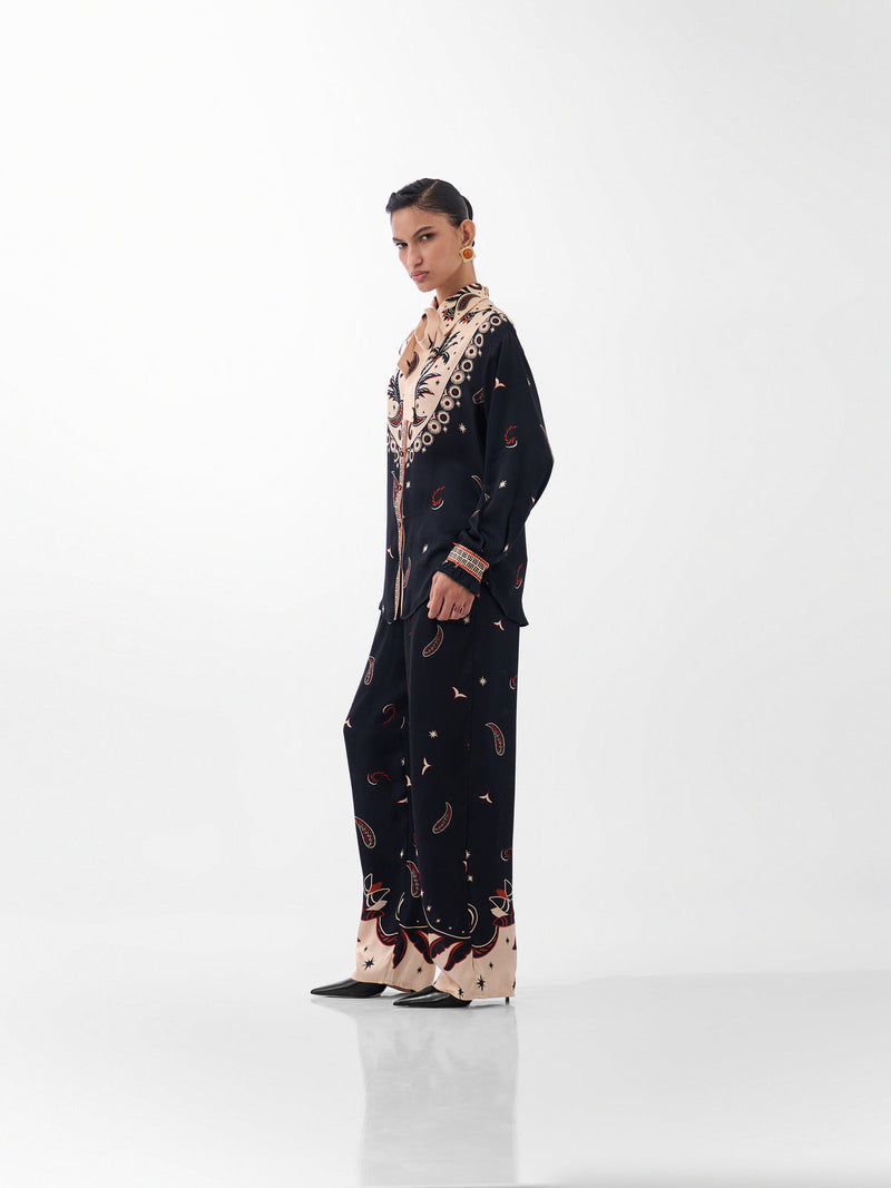 Thais Pants-Nocturnal Jungle viscose Pants by NOIB in multi-color for women Worldwide