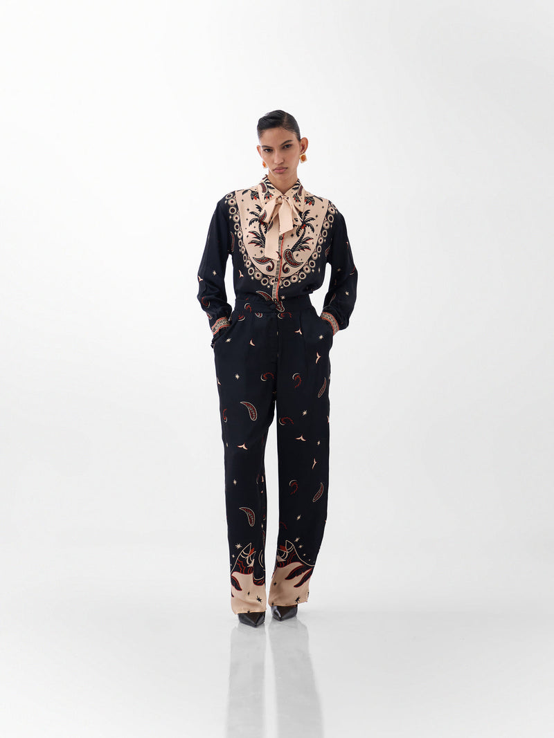 Thais Pants-Nocturnal Jungle viscose Pants by NOIB in multi-color for women Worldwide