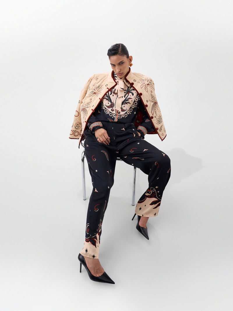 Iris Shirt-Nocturnal Jungle viscose Shirt by NOIB in multi-color for women Worldwide