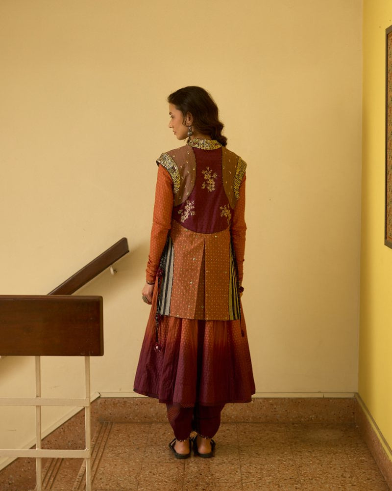 Usha Gilet chanderi indo-western by SWATTI KAPOOR in multi-color for women in Singapore
