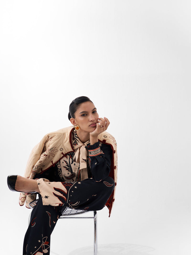 Iris Shirt-Nocturnal Jungle viscose Shirt by NOIB in multi-color for women Worldwide