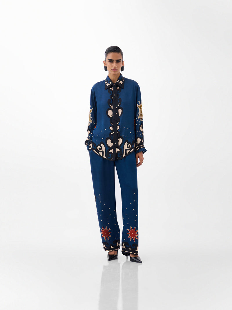 Iris Shirt-Old Rose viscose Shirt by NOIB in multi-color for women Worldwide