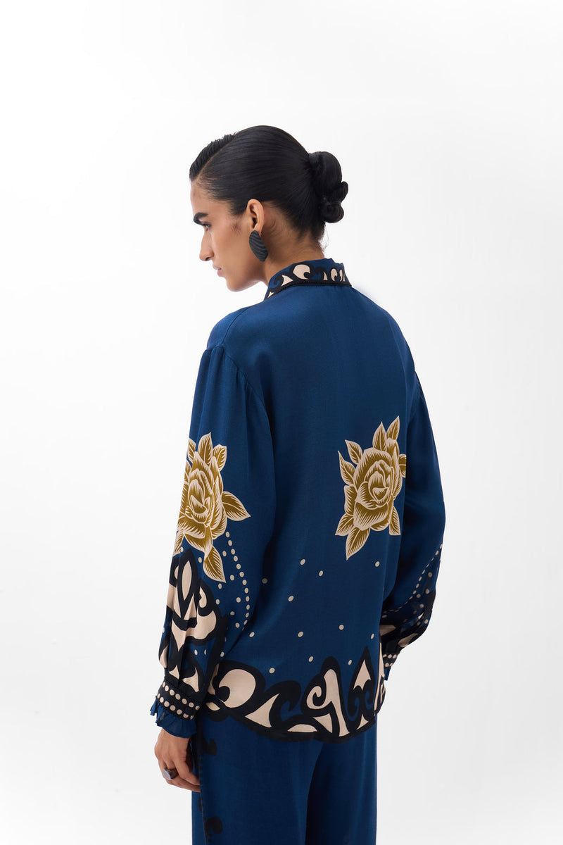 Iris Shirt-Old Rose viscose Shirt by NOIB in multi-color for women Worldwide