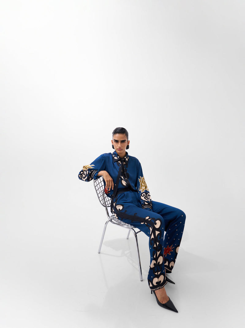 Iris Shirt-Old Rose viscose Shirt by NOIB in multi-color for women Worldwide