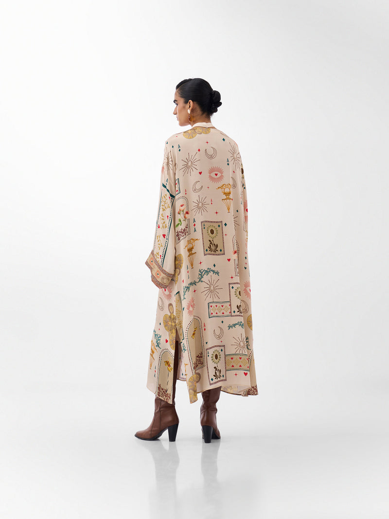Adah Kaftan-Postcards And Petals viscose kaftan by NOIB in multi-color for women Worldwide