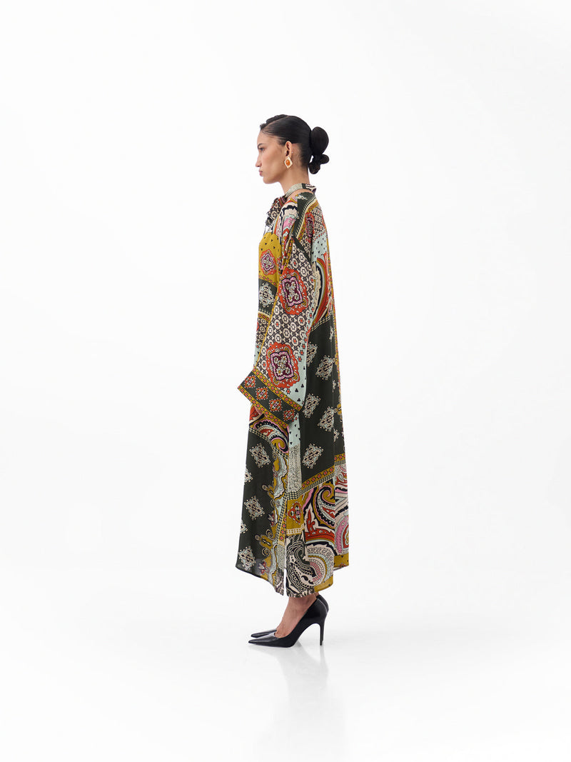 Adah Kaftan-Mosaic viscose kaftan by NOIB in multi-color for women Worldwide
