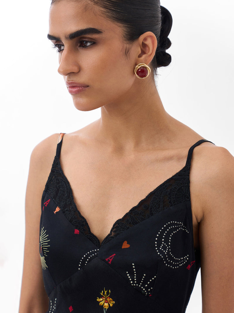 Liza Midi-Postcards And Petals viscose dress by NOIB in multi-color for women Worldwide