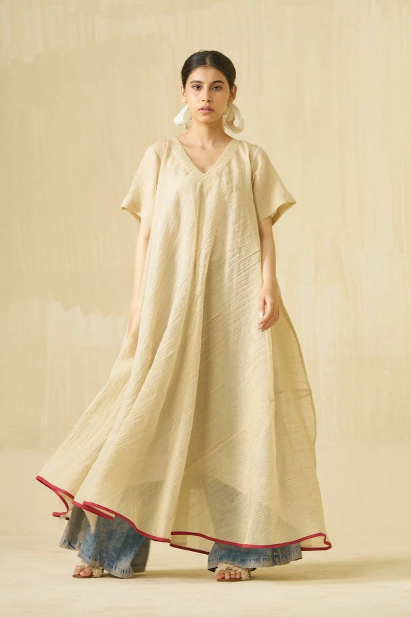Dodo Dress-Champagne Gold crushed silk dress by Stoique in champagne gold for women in Singapore