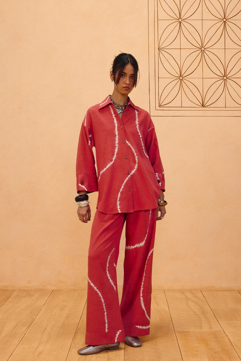 The Path Handspun Handwoven Tie Dye Shirt organic cotton top/shirt by SUI in terra for women in Singapore