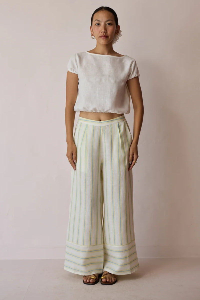 Rimi Linen Co-ord Set-Ivory linen co-ord set by Manan in ivory for women in Singapore