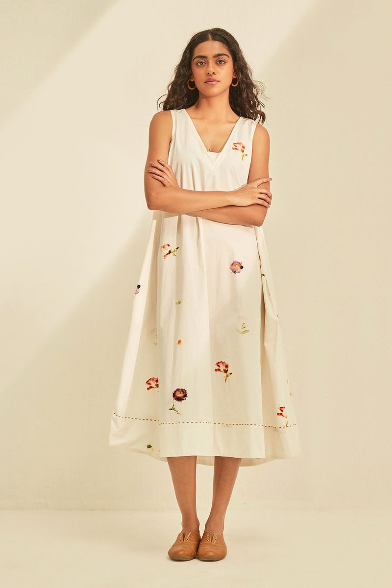Love Lost Dress cotton by Khara Kapas in white for women in Singapore