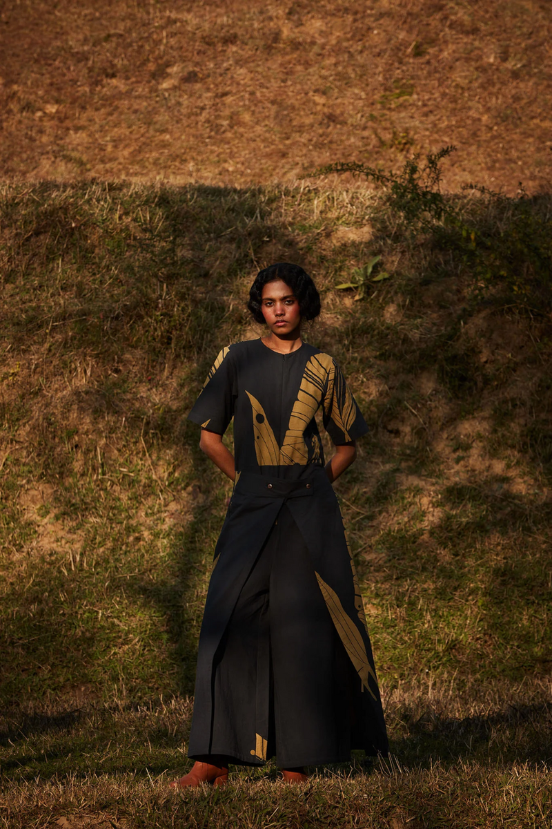 Highland Jumpsuit oxford by Khara Kapas in grey for women in Singapore