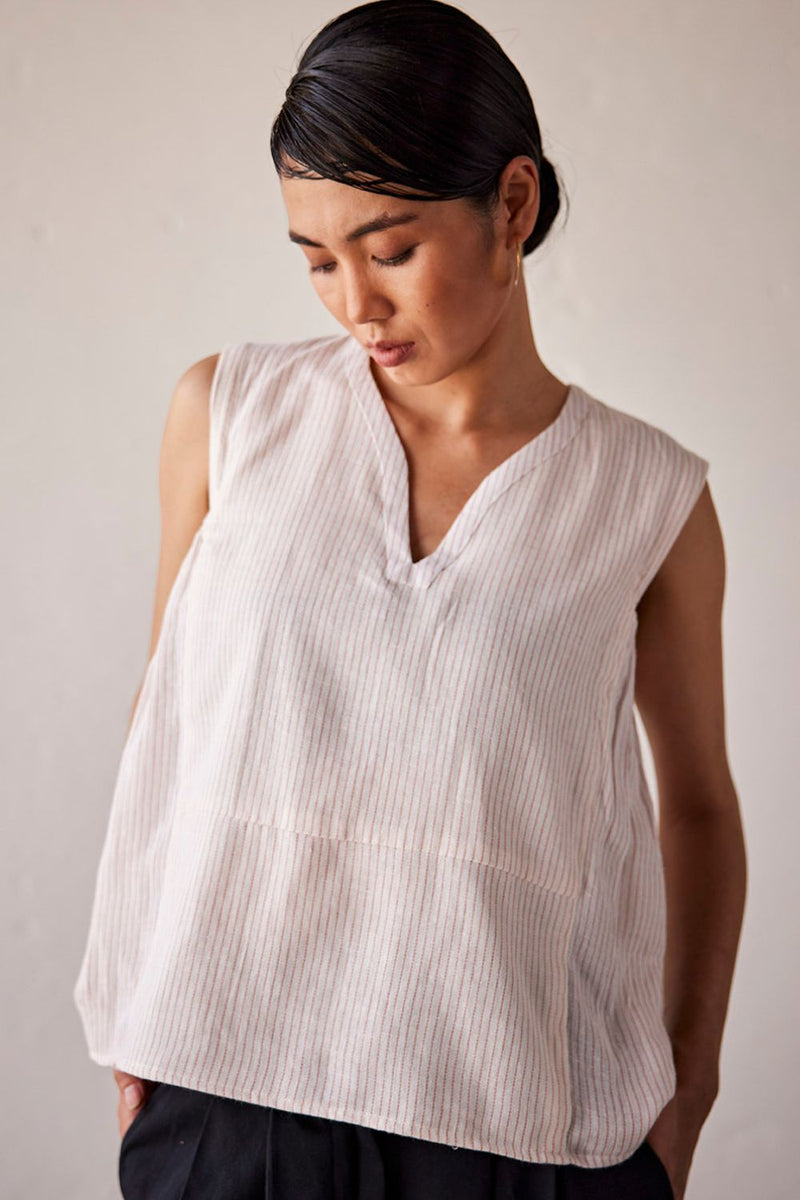 Lilly White Blouse cotton Top & Tunics by Khara Kapas in white for women in Singapore