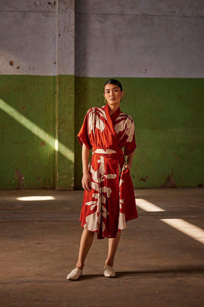 Watermelon Sugar Dress cotton Dresses by Khara Kapas in red for women in Singapore