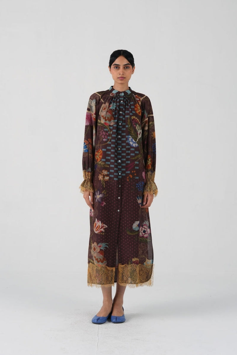 Chloe Dress-Floret cotton silk dress by CORD in multi-color for women in Singapore