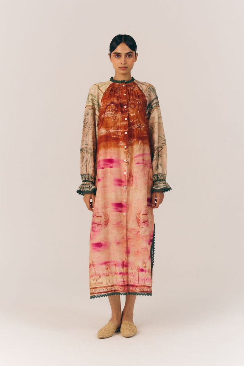 Chloe Dress-Sai cotton silk dress by CORD in multi-color for women in Singapore