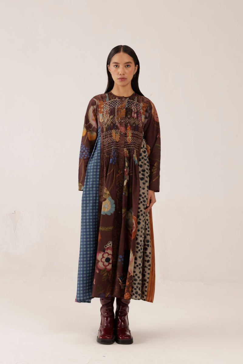 Frida Dress-Floret cotton silk dress by CORD in multi-color for women in Singapore