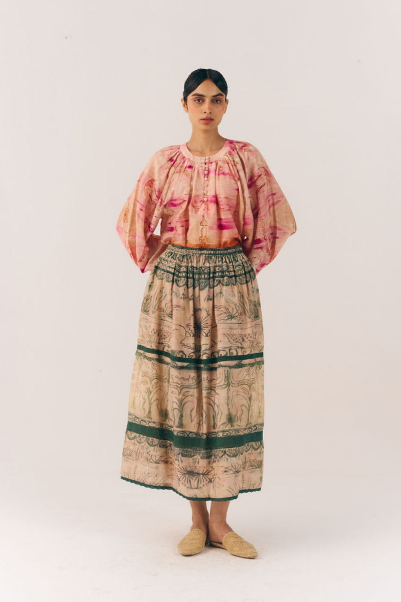 Lido Set-Sai cotton silk co-ord set by CORD in multi-color for women in Singapore