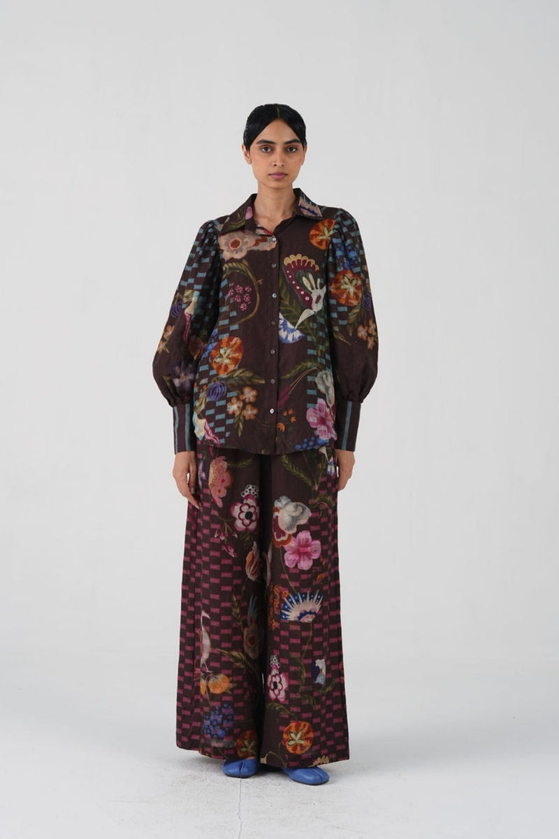 Lily Set-Floret linen co-ord set by CORD in multi-color for women in Singapore