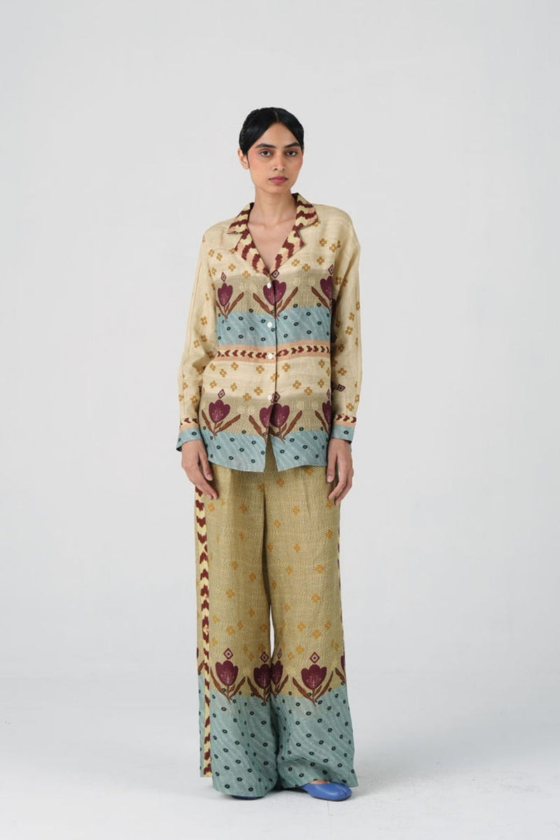 Lounge Set-Fresco linen co-ord set by CORD in multi-color for women in Singapore