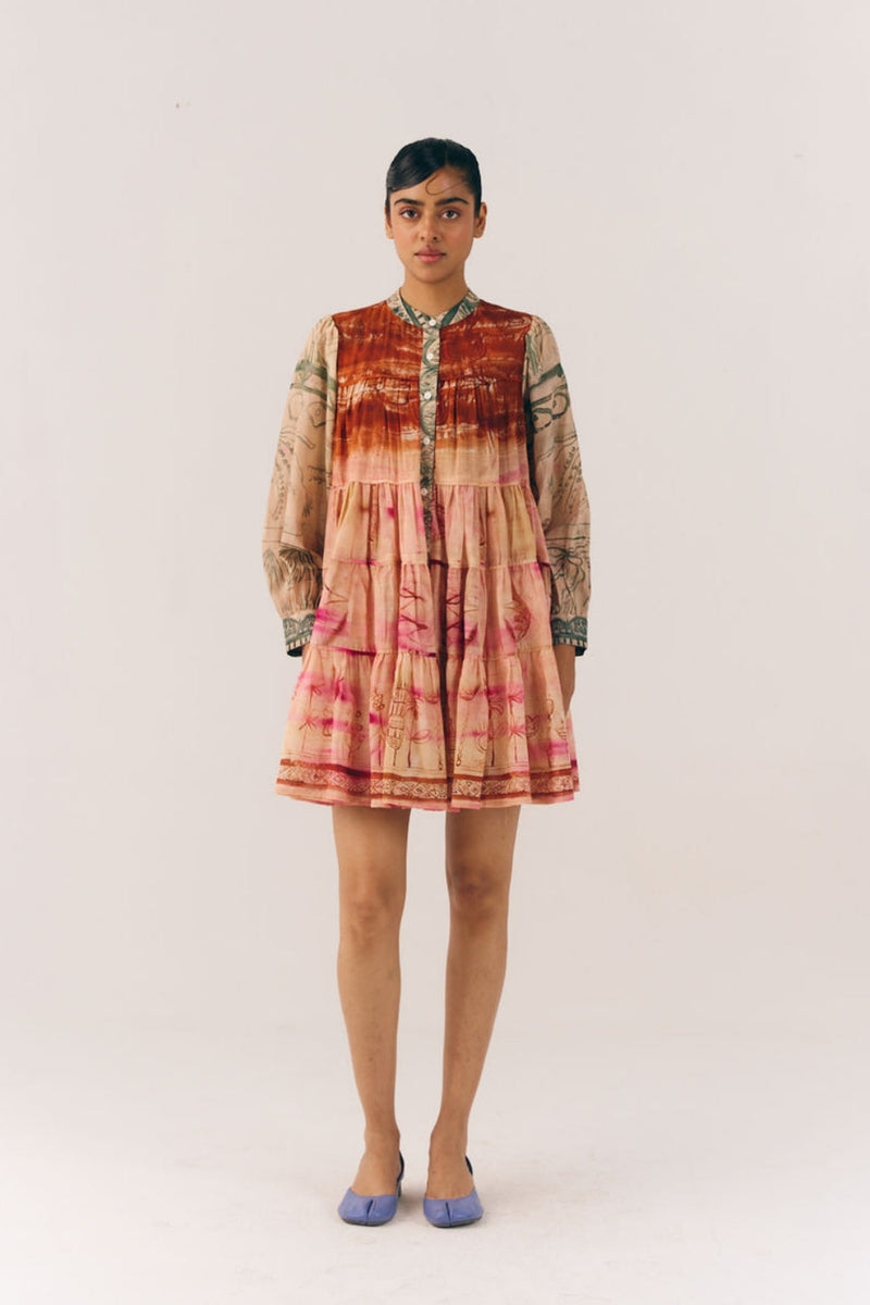 Tier Dress-Sai cotton dress by CORD in multi-color for women in Singapore