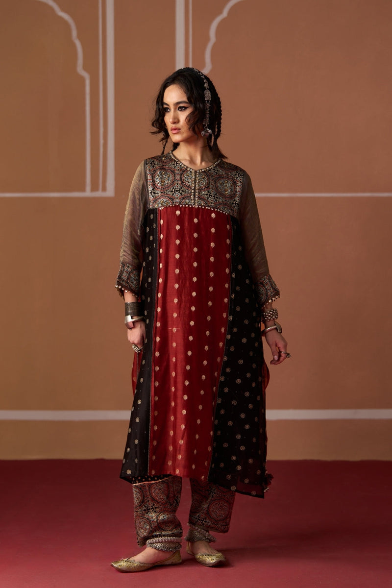 Aditi Kurta chanderi indo-western by SWATTI KAPOOR in multi-color for women in Singapore