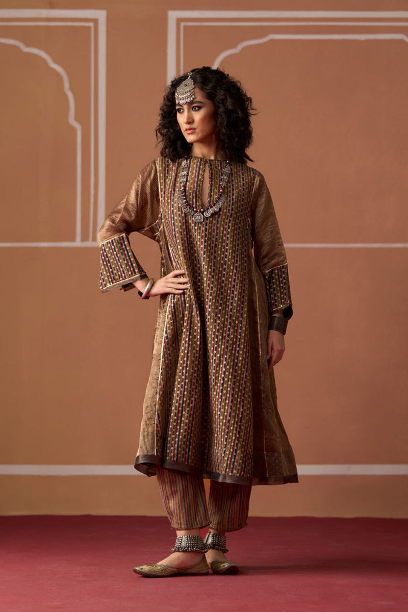 Kamya Kurta chanderi kurta/kurta set by SWATTI KAPOOR in multi-color for women in Singapore