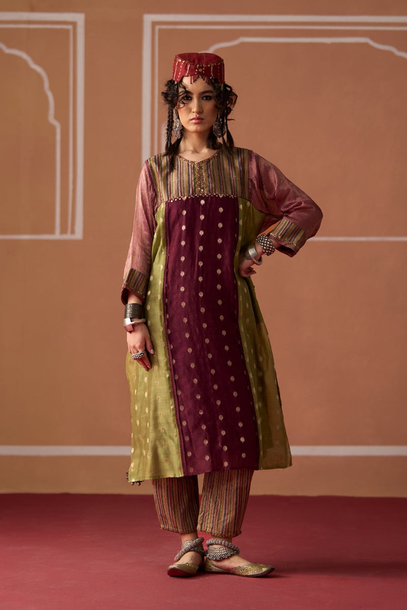 Raina Kurta chanderi indo-western by SWATTI KAPOOR in multi-color for women in Singapore