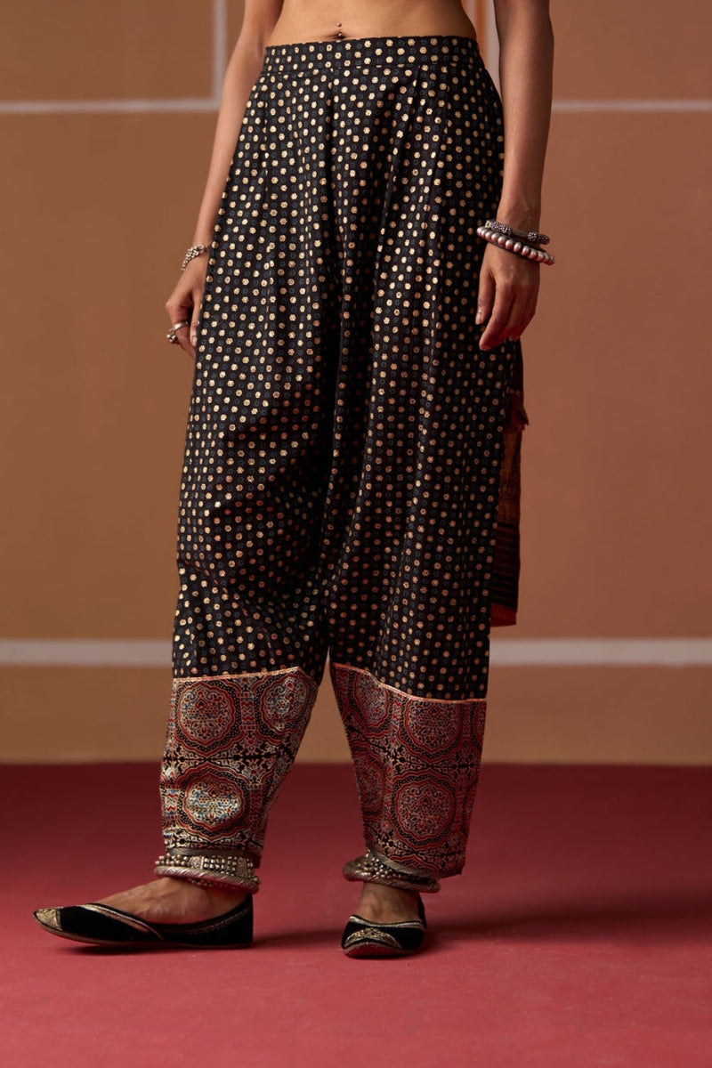 Gargi Salwar cotton pyjama/salwar by SWATTI KAPOOR in black for women in Singapore